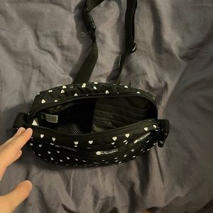 LeSportsac black heart patterned bag